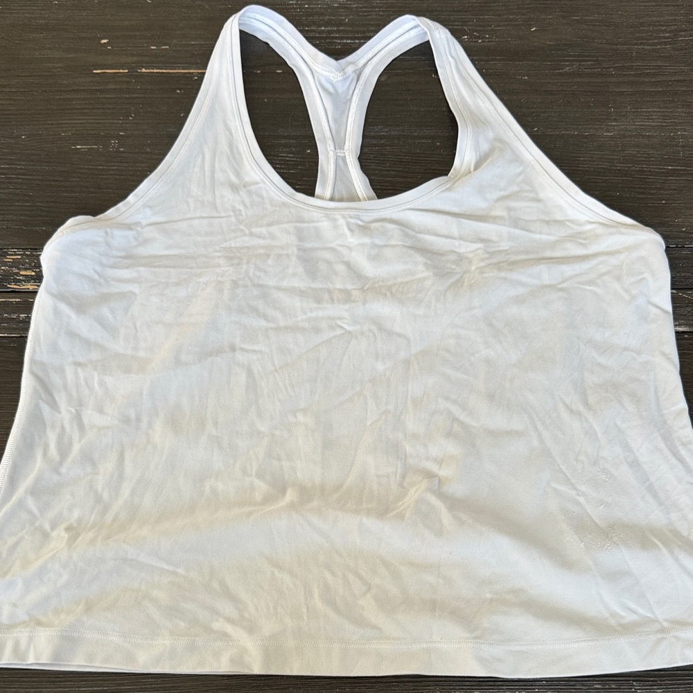 Lululemon size 18 white Cool Racerback Short Tank Top Nulu